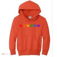 Rainbow LGBT Pride Hearts Kids Hoodie thumb 0