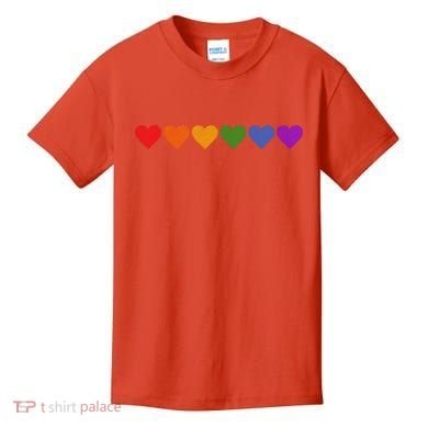 Rainbow LGBT Pride Hearts Kids T-Shirt