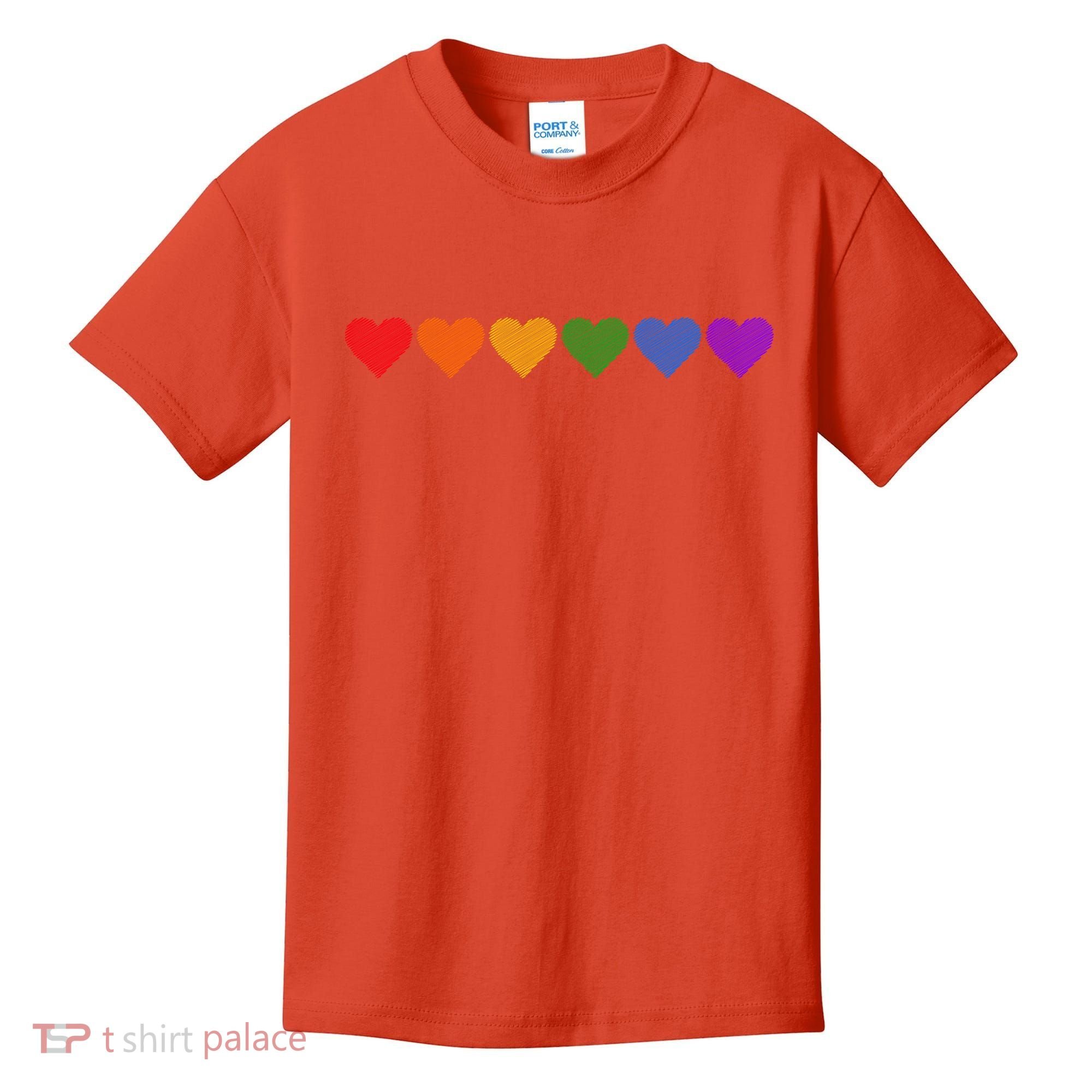 Rainbow LGBT Pride Hearts Kids T-Shirt