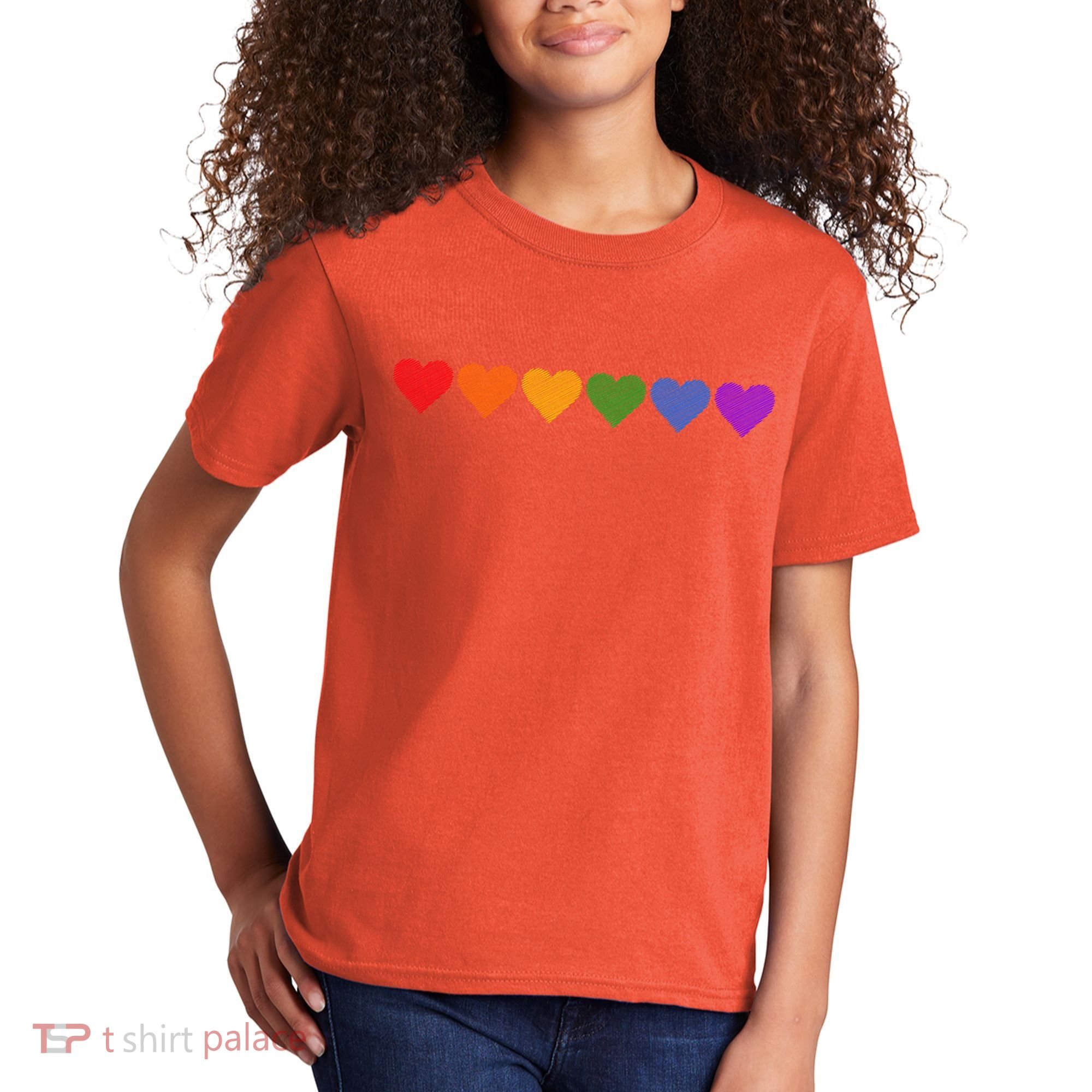 Rainbow LGBT Pride Hearts Kids T-Shirt