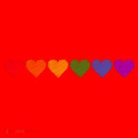 Rainbow LGBT Pride Hearts Santa Hat thumb 1