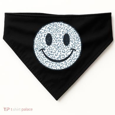 Retro Leopard Print Emoji Smiley USA-Made Doggie Bandana