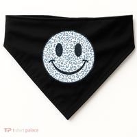 Retro Leopard Print Emoji Smiley USA-Made Doggie Bandana thumb 0