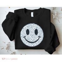 Retro Leopard Print Emoji Smiley Sweatshirt thumb 2