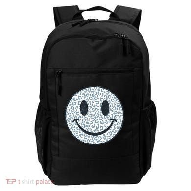 Retro Leopard Print Emoji Smiley Backpack
