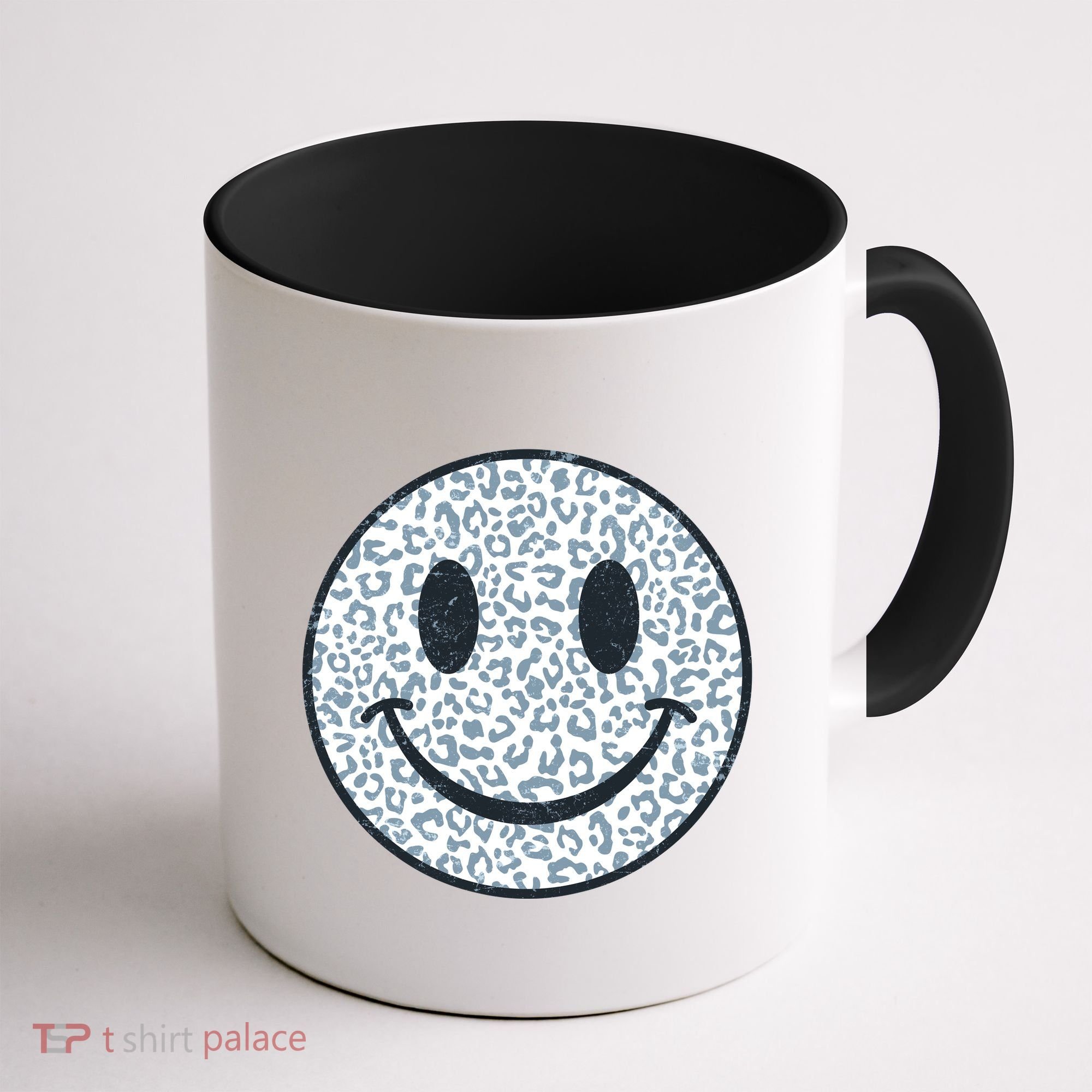 Retro Leopard Print Emoji Smiley Coffee Mug