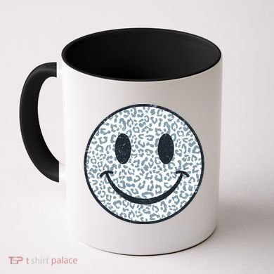 Retro Leopard Print Emoji Smiley Coffee Mug