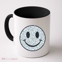 Retro Leopard Print Emoji Smiley Coffee Mug thumb 0