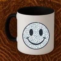 Retro Leopard Print Emoji Smiley Coffee Mug thumb 2