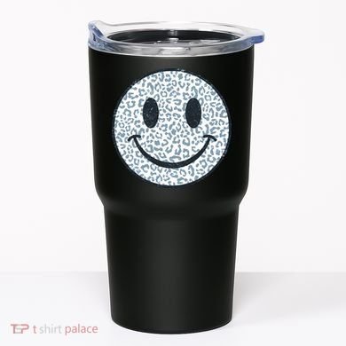 Retro Leopard Print Emoji Smiley Tumbler