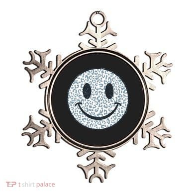 Retro Leopard Print Emoji Smiley Ornament