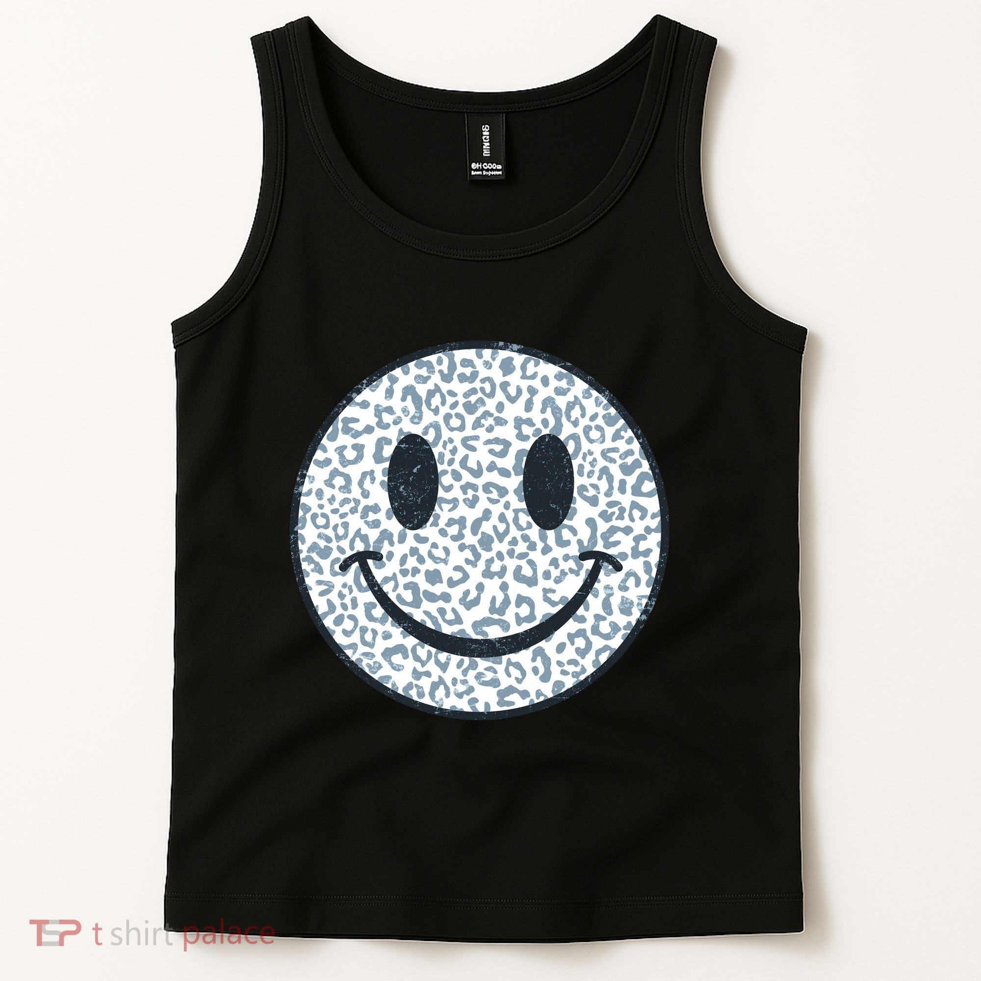 Retro Leopard Print Emoji Smiley Tank Top