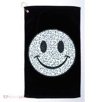 Retro Leopard Print Emoji Smiley Golf Towel thumb 0