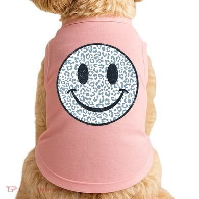 Retro Leopard Print Emoji Smiley Doggie Tank