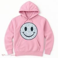 Retro Leopard Print Emoji Smiley Hoodie thumb 0