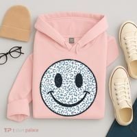 Retro Leopard Print Emoji Smiley Hoodie thumb 4