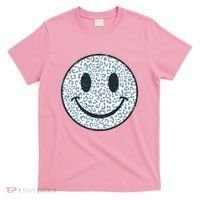 Retro Leopard Print Emoji Smiley T-Shirt thumb 0