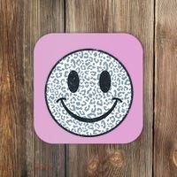 Retro Leopard Print Emoji Smiley Coaster thumb 0