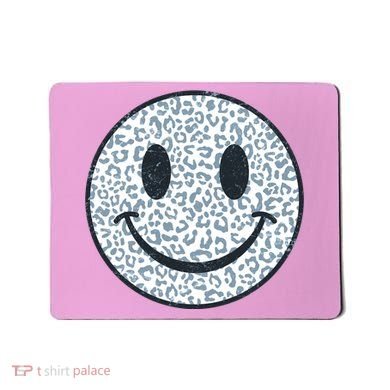 Retro Leopard Print Emoji Smiley Mousepad