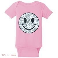 Retro Leopard Print Emoji Smiley Baby Bodysuit thumb 0