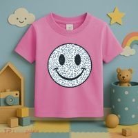 Retro Leopard Print Emoji Smiley Toddler T-Shirt thumb 3