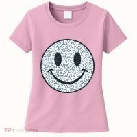 Retro Leopard Print Emoji Smiley Women's T-Shirt thumb 0