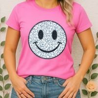 Retro Leopard Print Emoji Smiley Women's T-Shirt thumb 2