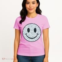 Retro Leopard Print Emoji Smiley Women's T-Shirt thumb 4