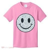 Retro Leopard Print Emoji Smiley Kids T-Shirt thumb 0