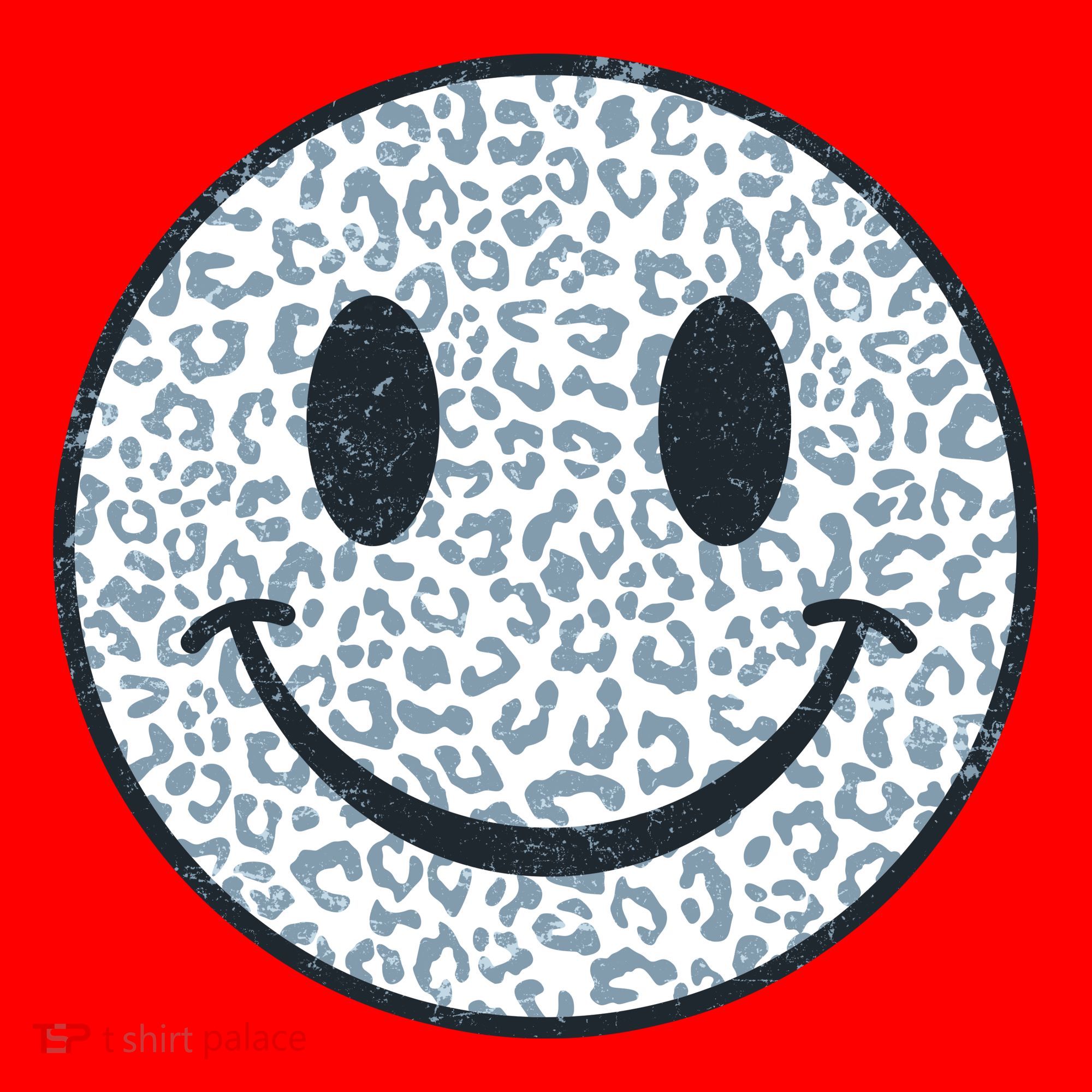 Retro Leopard Print Emoji Smiley Santa Hat