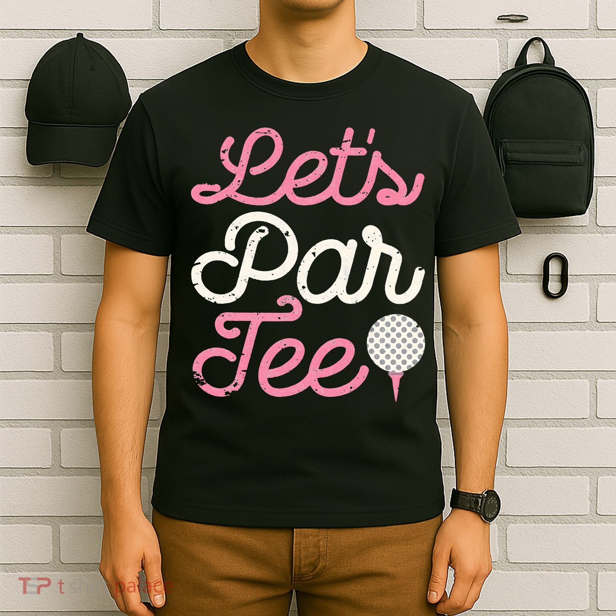 retro Let's Par Tee Golf Player Golfer Dad Papa T-Shirt