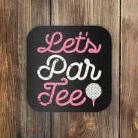 retro Let's Par Tee Golf Player Golfer Dad Papa Coaster thumb 0