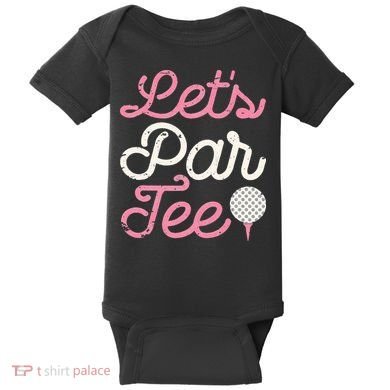 retro Let's Par Tee Golf Player Golfer Dad Papa Baby Bodysuit