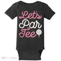 retro Let's Par Tee Golf Player Golfer Dad Papa Baby Bodysuit thumb 0
