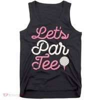 retro Let's Par Tee Golf Player Golfer Dad Papa Tank Top thumb 0