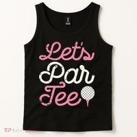 retro Let's Par Tee Golf Player Golfer Dad Papa Tank Top thumb 2