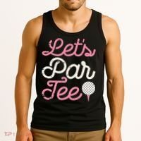 retro Let's Par Tee Golf Player Golfer Dad Papa Tank Top thumb 3