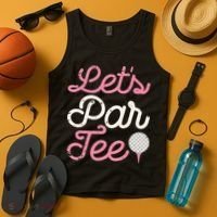 retro Let's Par Tee Golf Player Golfer Dad Papa Tank Top thumb 4