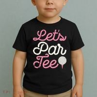 retro Let's Par Tee Golf Player Golfer Dad Papa Toddler T-Shirt thumb 2