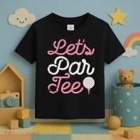 retro Let's Par Tee Golf Player Golfer Dad Papa Toddler T-Shirt thumb 3