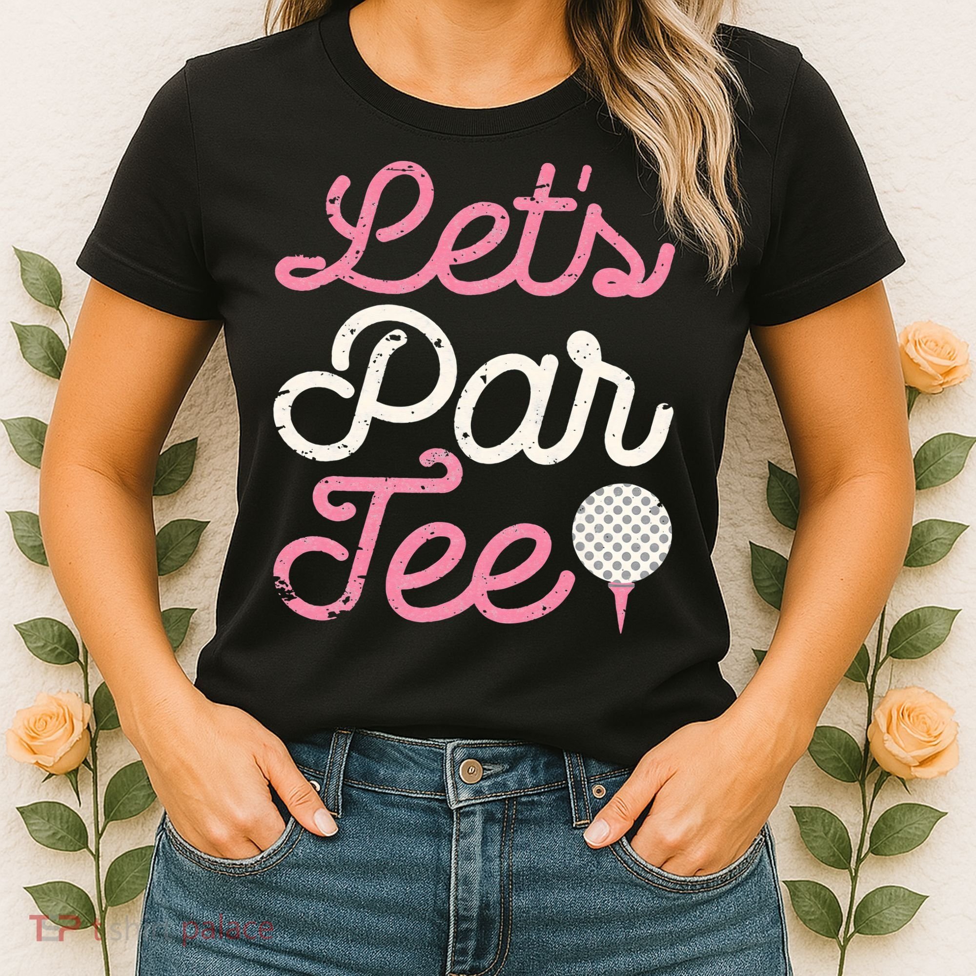 retro Let's Par Tee Golf Player Golfer Dad Papa Women's T-Shirt