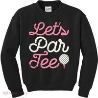 retro Let's Par Tee Golf Player Golfer Dad Papa Kids Sweatshirt thumb 0
