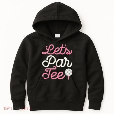 retro Let's Par Tee Golf Player Golfer Dad Papa Kids Hoodie