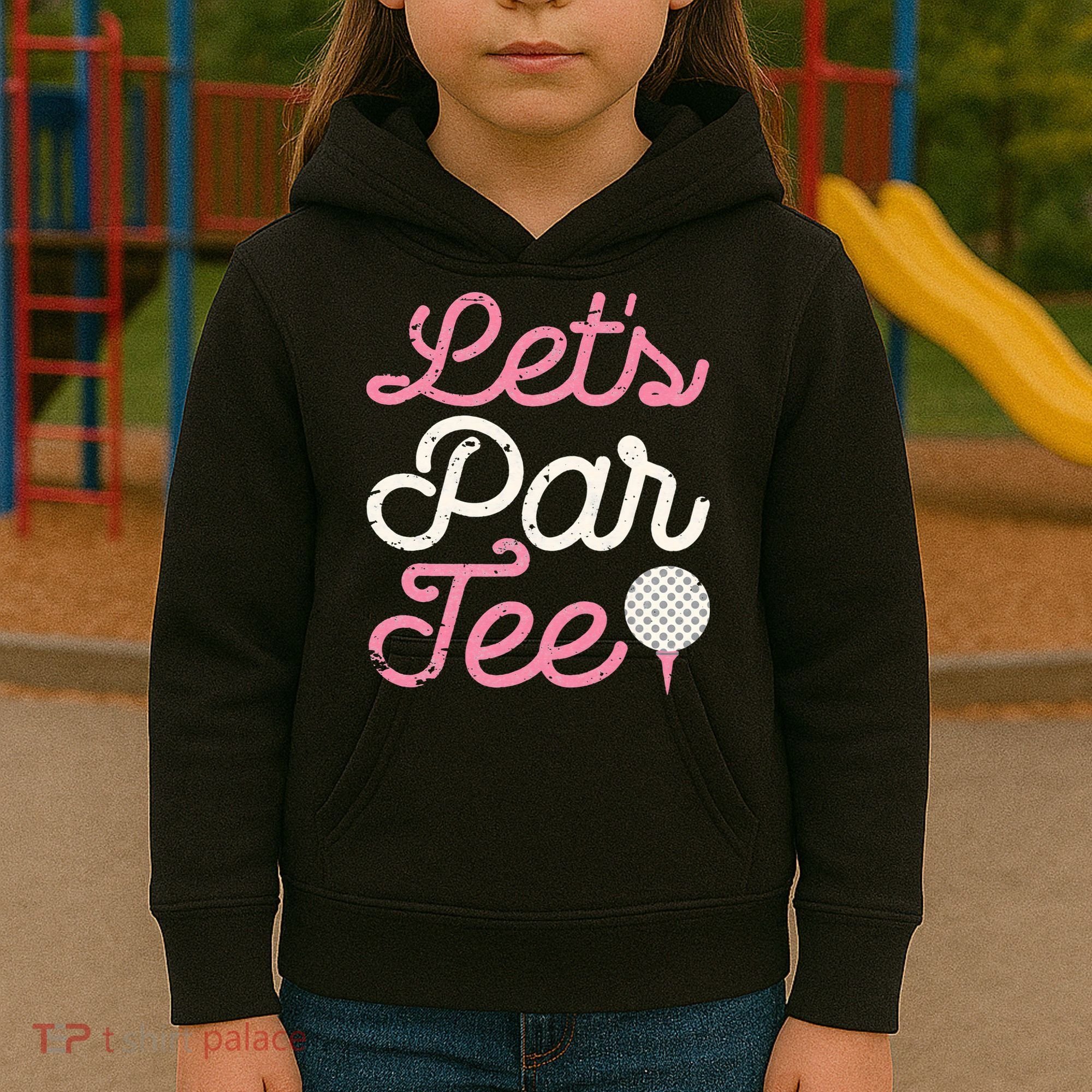 retro Let's Par Tee Golf Player Golfer Dad Papa Kids Hoodie
