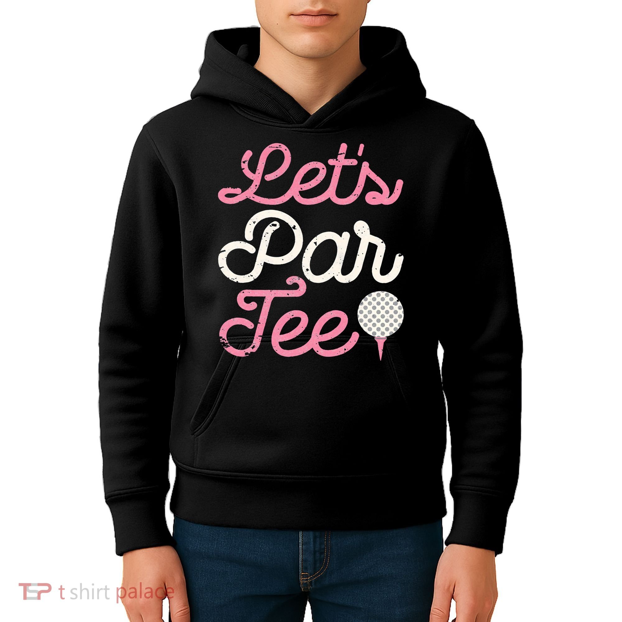 retro Let's Par Tee Golf Player Golfer Dad Papa Kids Hoodie
