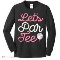 retro Let's Par Tee Golf Player Golfer Dad Papa Kids Long Sleeve Shirt thumb 0