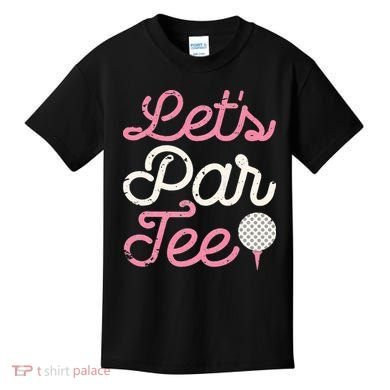 retro Let's Par Tee Golf Player Golfer Dad Papa Kids T-Shirt