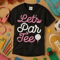 retro Let's Par Tee Golf Player Golfer Dad Papa Kids T-Shirt thumb 3