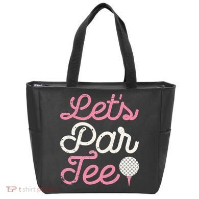 retro Let's Par Tee Golf Player Golfer Dad Papa Tote Bag