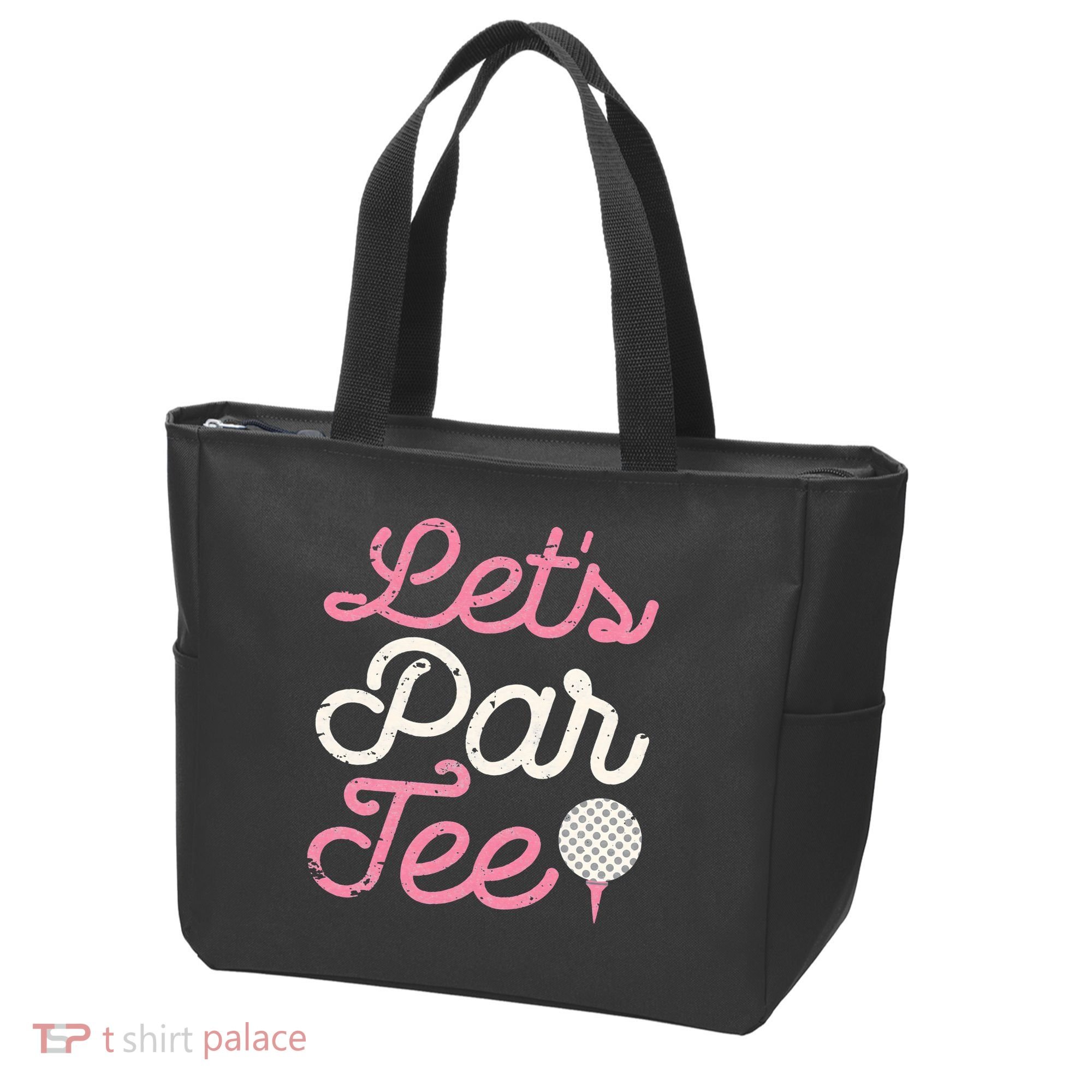 retro Let's Par Tee Golf Player Golfer Dad Papa Tote Bag